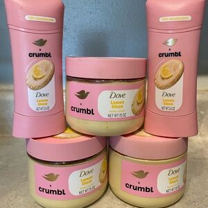 Dove x Crumbl Lemon Glaze Body Scrub And Deodorant.
